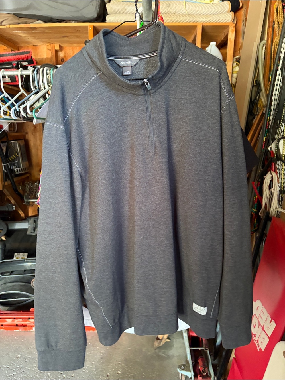 Eddie Bauer Men’s Charcoal Gray Half-Zip Pullover Sweater
